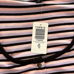 Torrid Black and Pink Striped tank dress